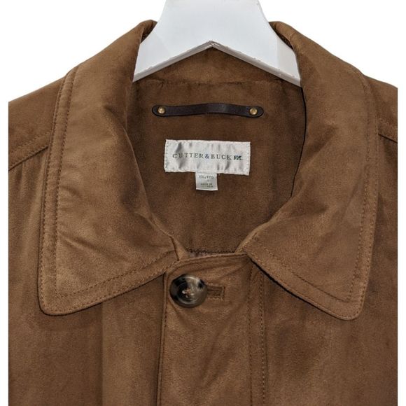 Cutter & Buck Men's Camel Tan Faux Suede Button & Zip Up Jacket Size XXL - Picture 6 of 11